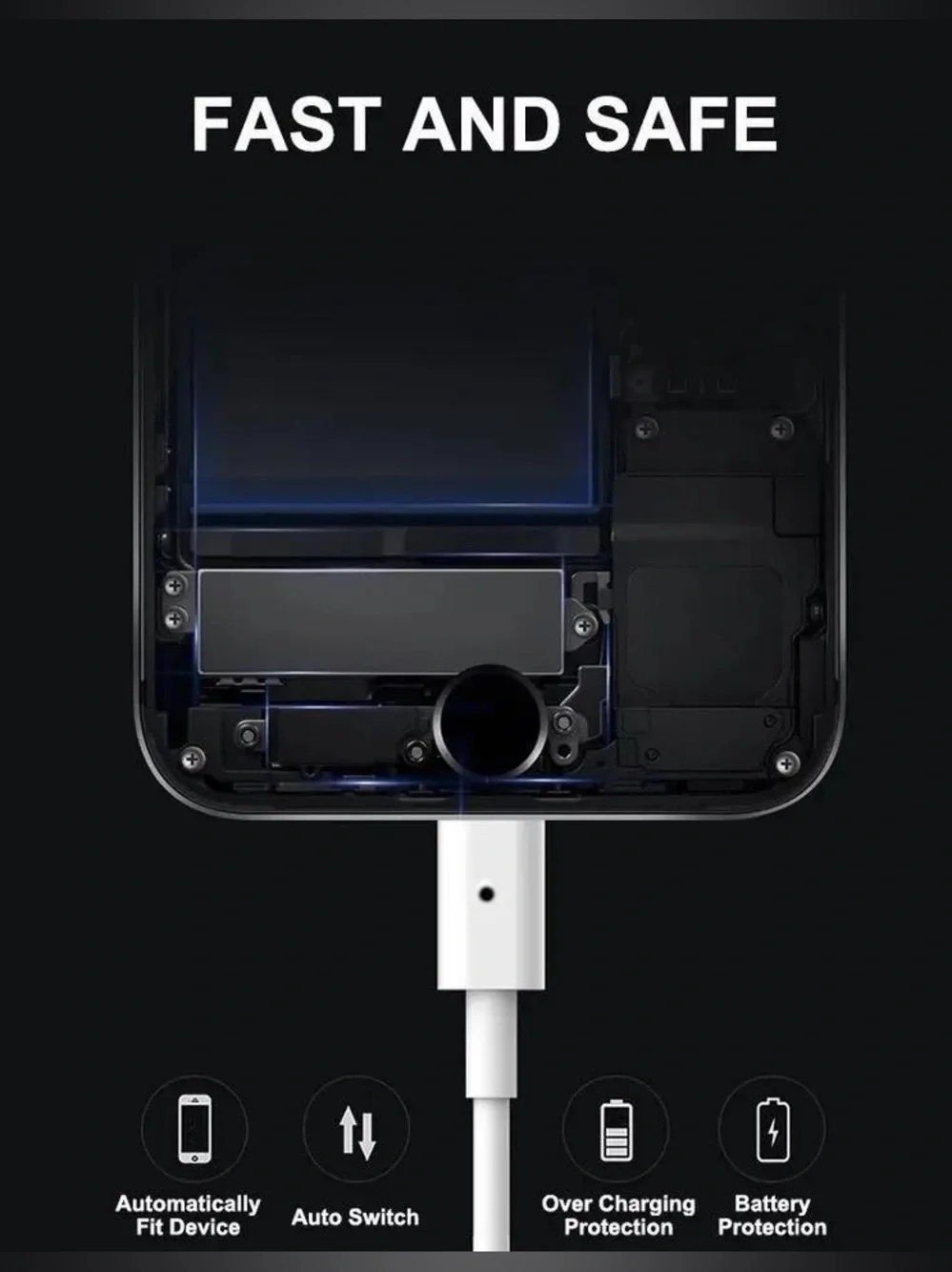 White USB-C to Lightning Fast Charging Cable - Compatible with iPhone
